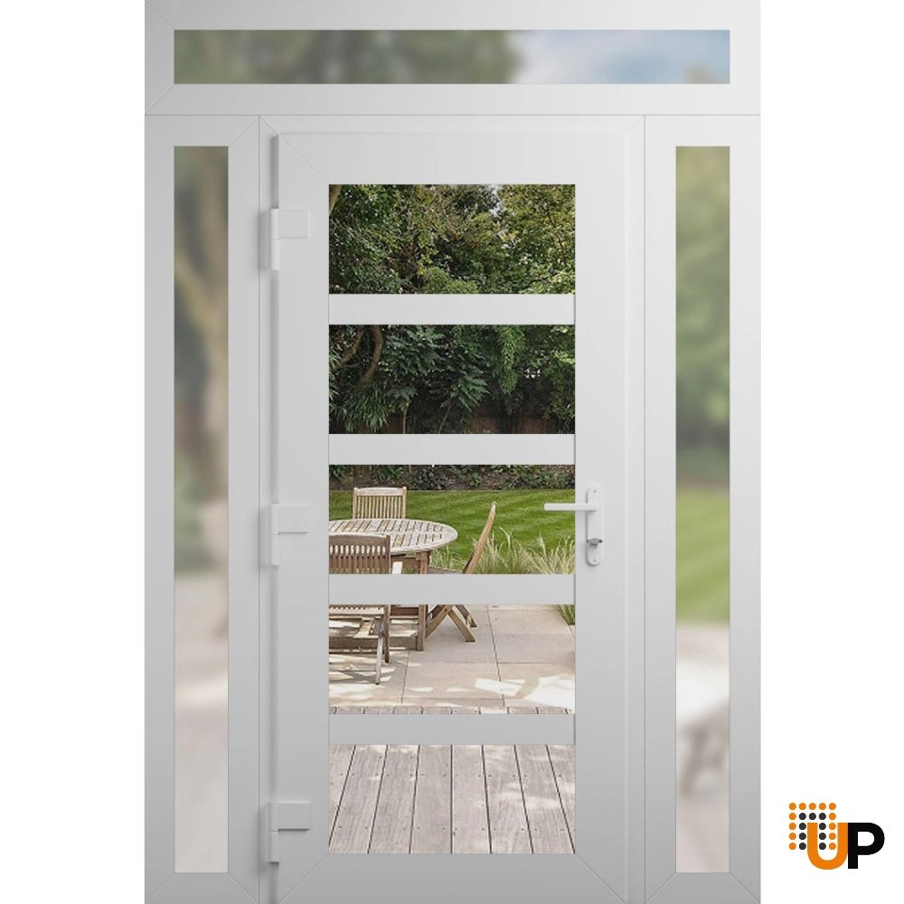 Manux 8522 exterior metal-plastic door 60x94 (12+36+12x80+14) white upvc Photo #2