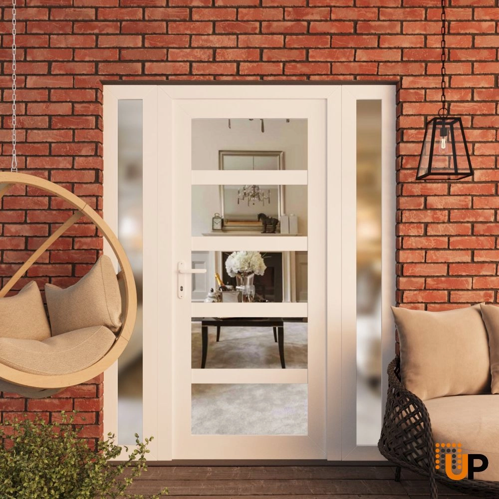 Manux 8522 exterior metal-plastic door 64x80 (14+36+14x80) white upvc Photo #3