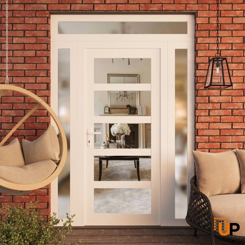 Manux 8522 exterior metal-plastic door 60x94 (12+36+12x80+14) white upvc Photo #3