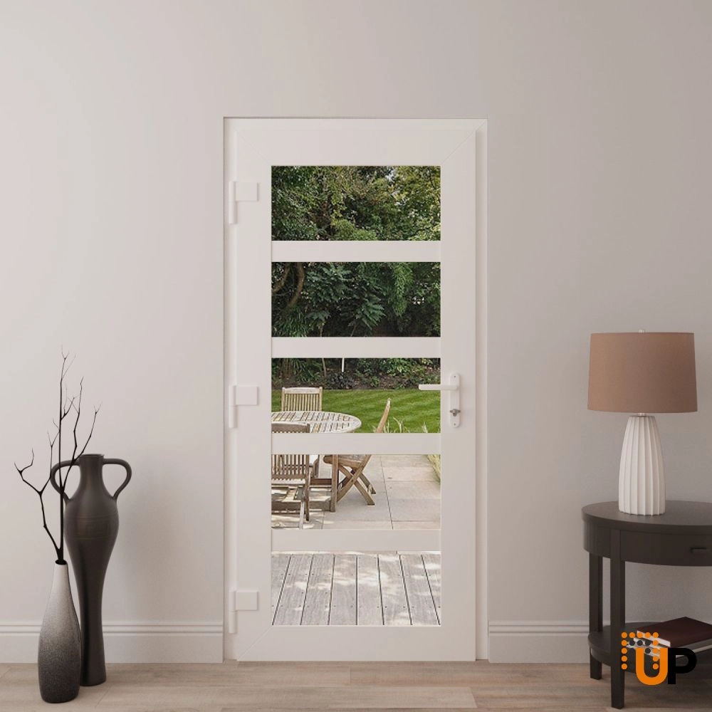 Manux 8522 exterior metal-plastic door 30x80 white upvc Photo #4