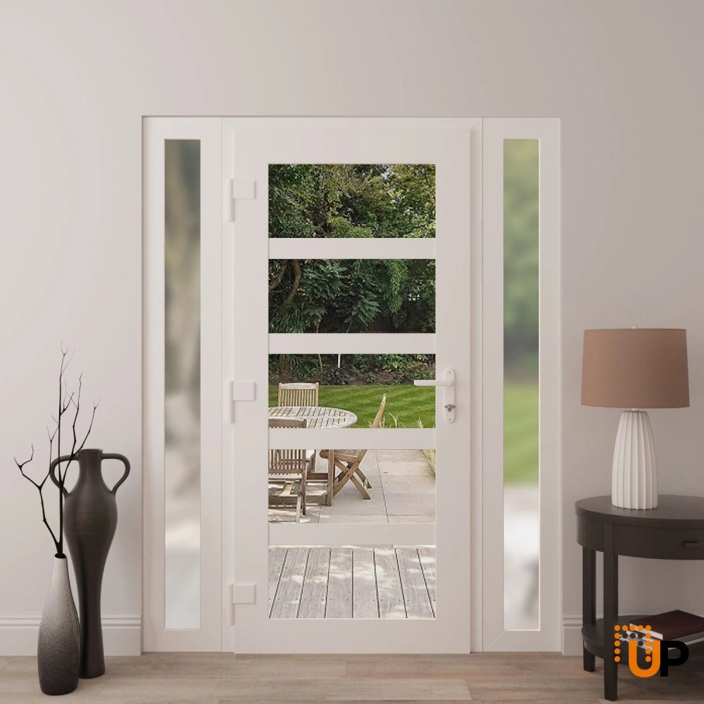 Manux 8522 exterior metal-plastic door 64x80 (14+36+14x80) white upvc Photo #4