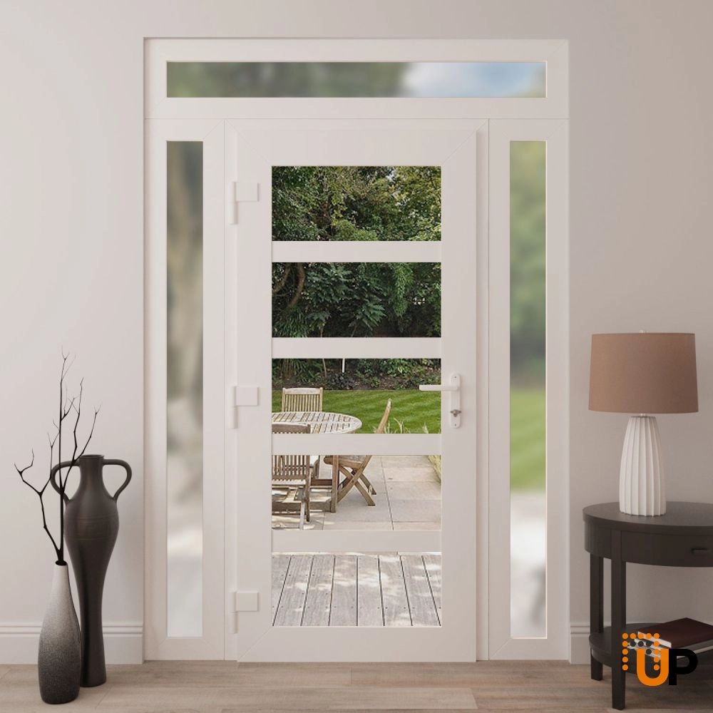 Manux 8522 exterior metal-plastic door 60x94 (12+36+12x80+14) white upvc Photo #4