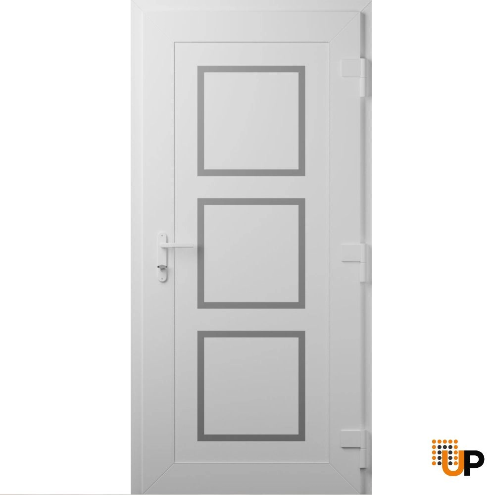 Single swing vinyl modern exterior door | Manux 8661 White | 36 x 80 photo#2