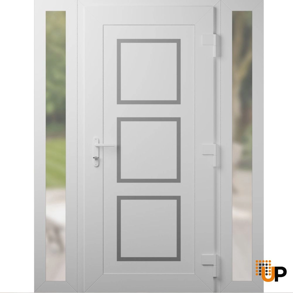 Single swing metal-plastic modern exterior door | Manux 8661 White | 60 x 80 photo#2