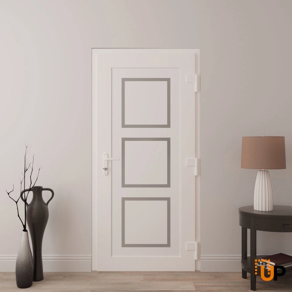 Single swing vinyl modern exterior door | Manux 8661 White | 36 x 80 photo#4