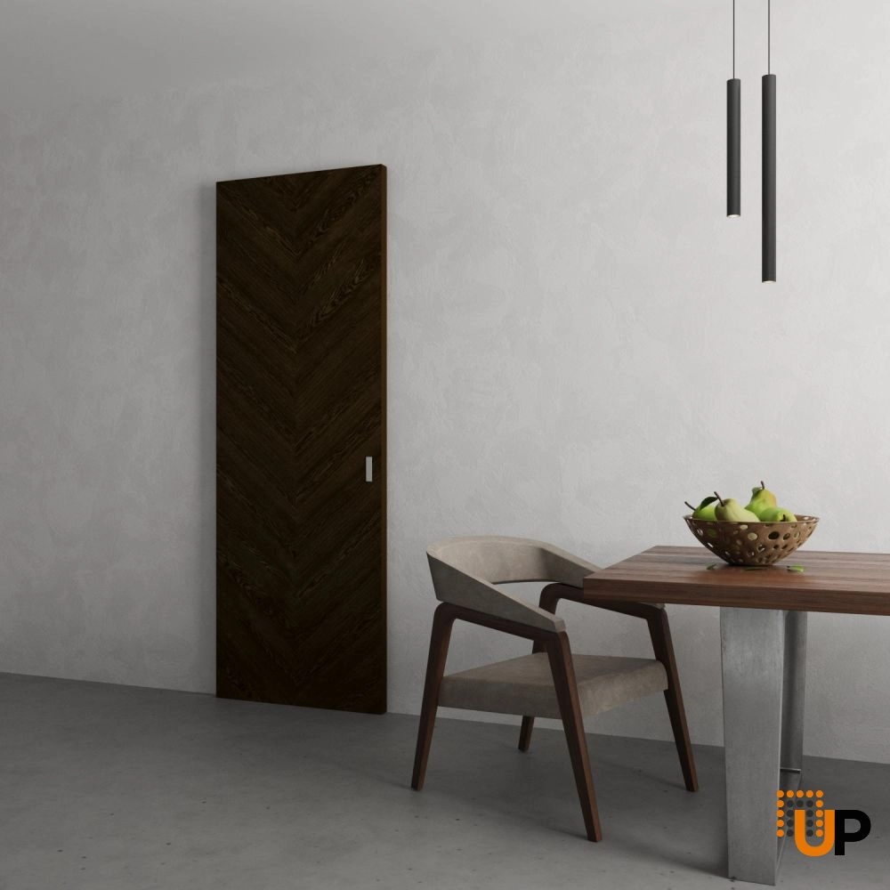 Single solid wood with honeycomb sliding modern interior hidden barn door | EGO 5005 EGO Marble Oak | 32 x 84 photo#4