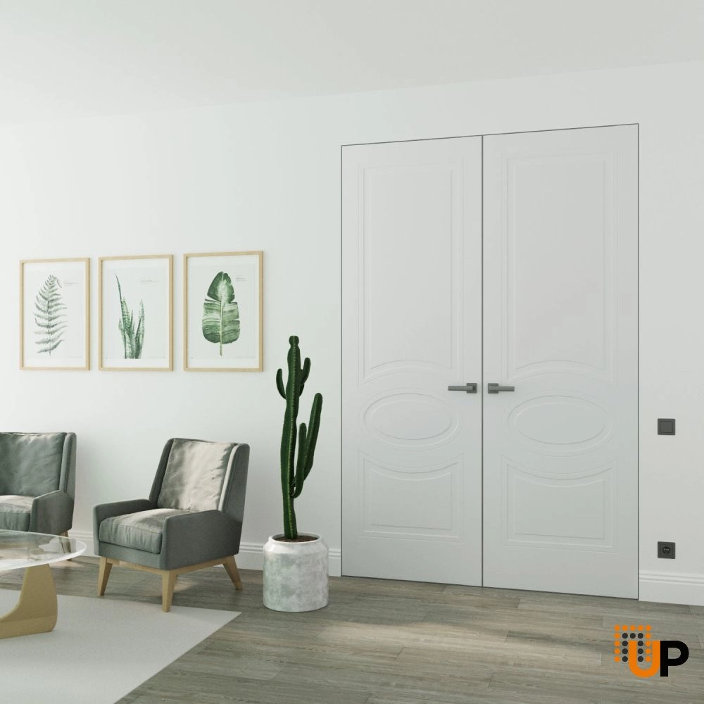 Mela 7001 interior frameless double doors 36x80 (2* 18x80) white Photo #2
