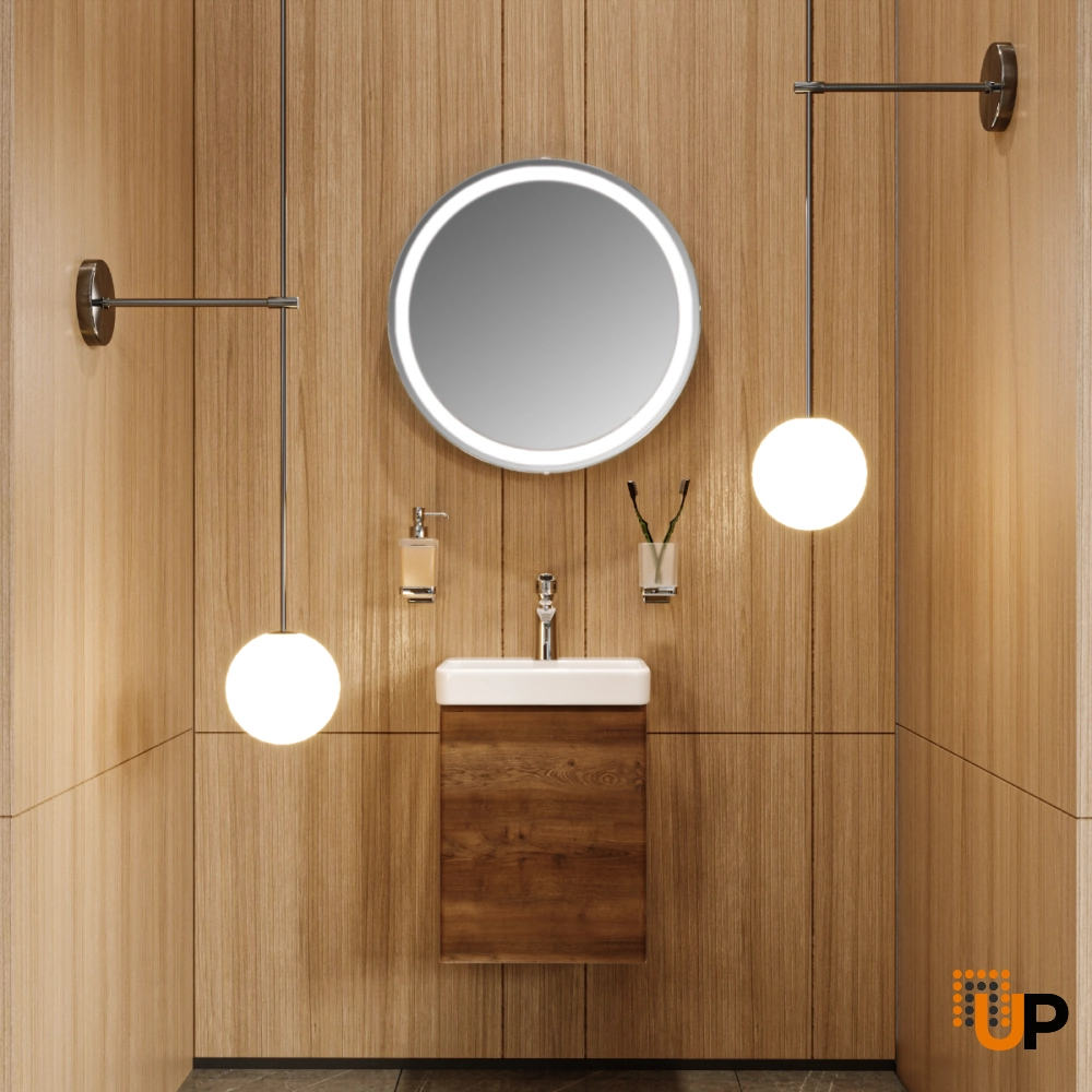 Modern Wall-Mounted Bathroom MINI-Vanity with Washbasin | Comfort Rosewood Collection | Non-Toxic Fire-Resistant MDF photo#2
