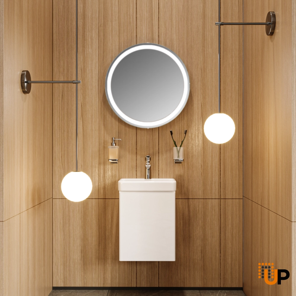 Modern Wall-Mounted Bathroom MINI-Vanity with Washbasin | Comfort White High Gloss Collection | Non-Toxic Fire-Resistant MDF photo#2