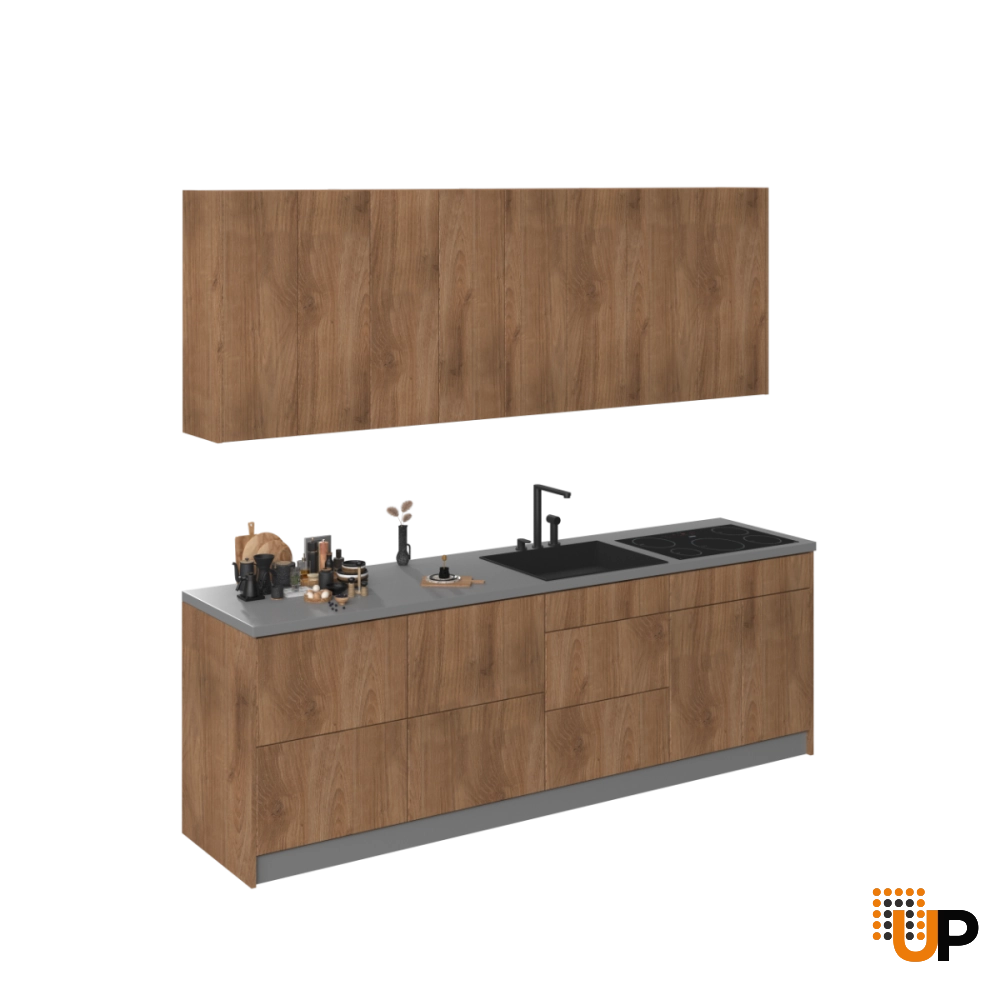 Kitchen Fusion Collection Natural Teak Color Base Size 8.5Ft Wide photo#1