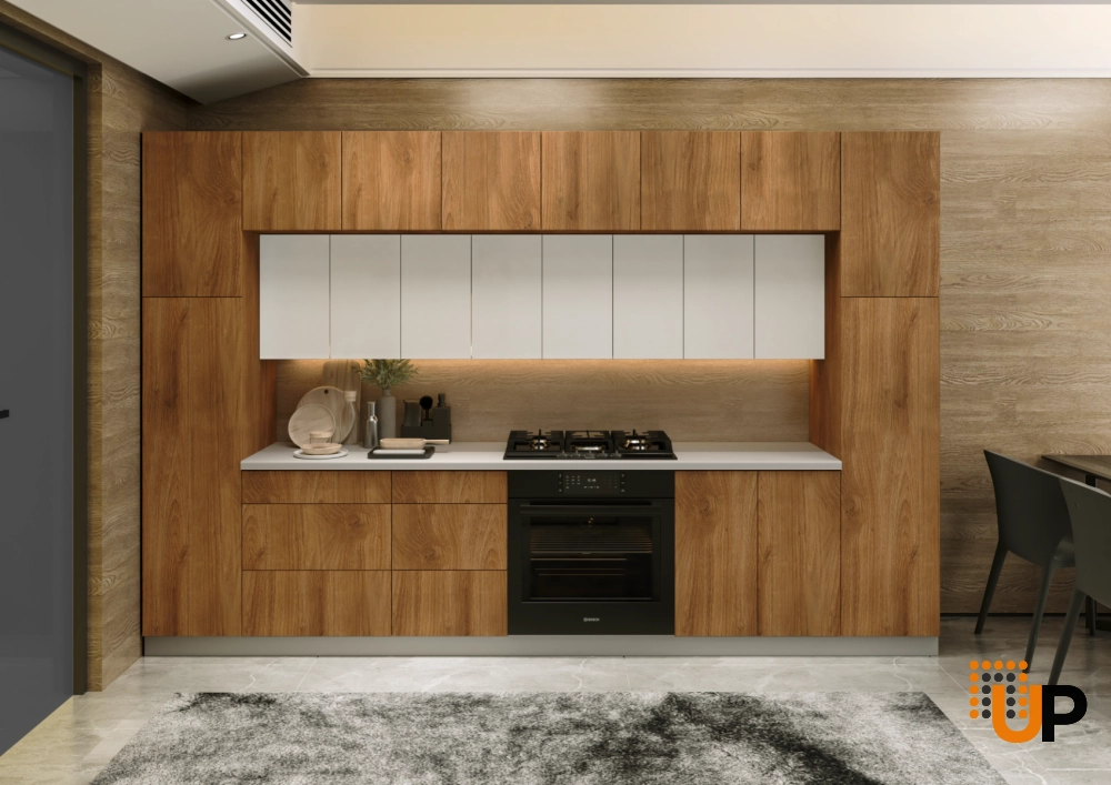 Kitchen Luxe Collection Natural Teak & White Color Base Size 12Ft Wide photo#2