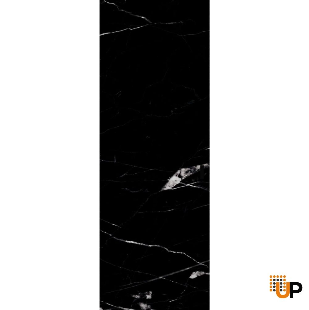 Single solid wood with honeycomb sliding modern interior hidden barn door | Planum 0010 Nero Marquina | 28 x 80 photo#1