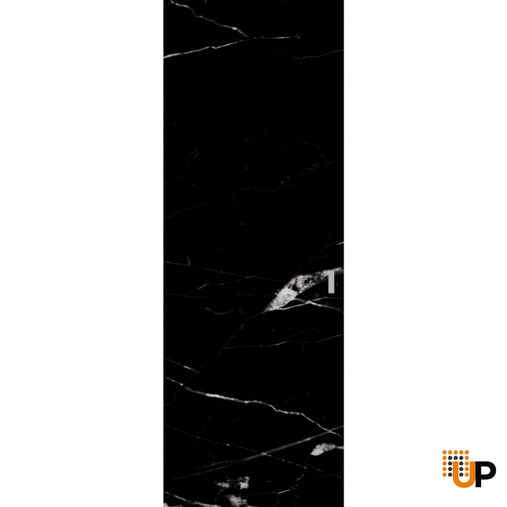 Single solid wood with honeycomb sliding modern interior hidden barn door | Planum 0010 Nero Marquina | 28 x 80 photo#1