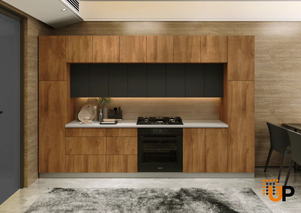 Kitchen Luxe Collection Natural Teak & Black Color Base Size 12Ft Wide photo#2
