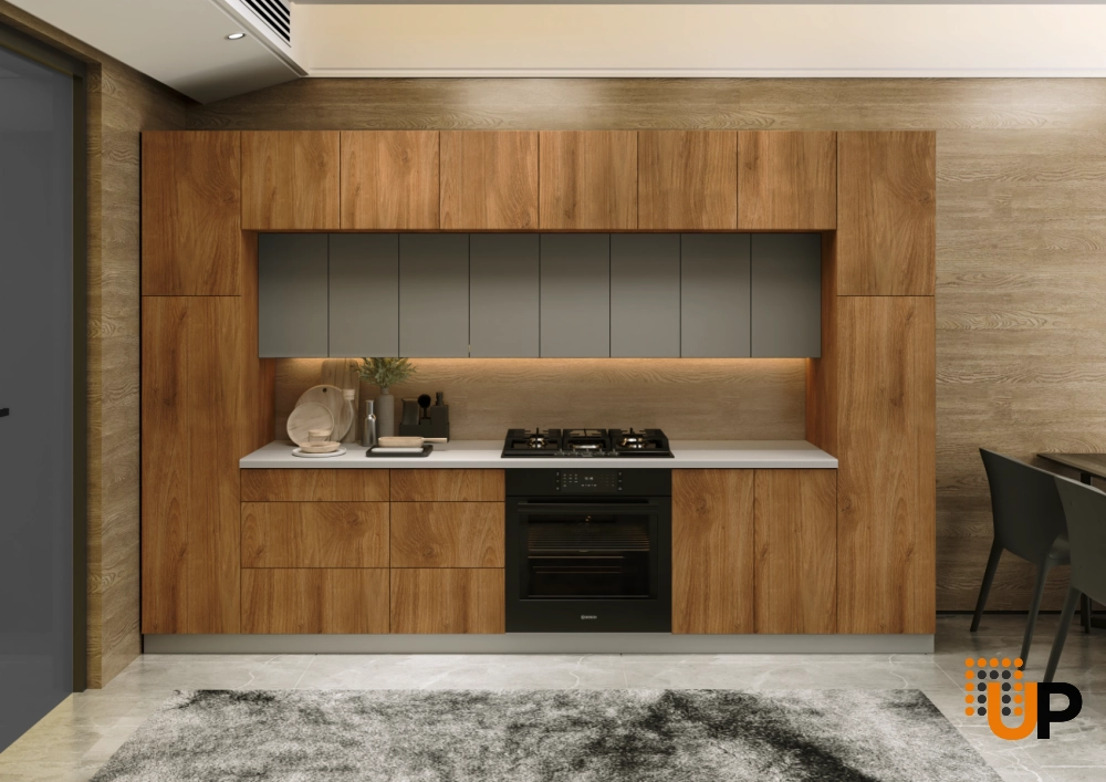 Kitchen Luxe Collection Natural Teak & Gray Color Base Size 12Ft Wide photo#2