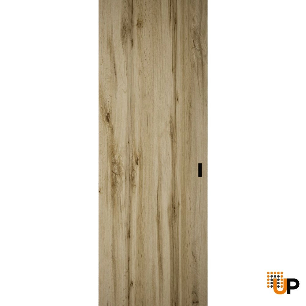 Single solid wood with honeycomb sliding modern interior hidden barn door | Planum 0010 Oak | 28 x 80 photo#1