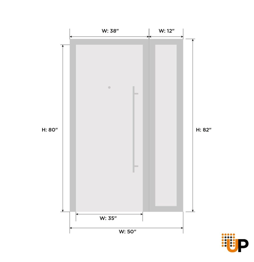 Single swing metal-plastic modern exterior door with tempered | Manux 8552 White | 48 x 80 photo#9