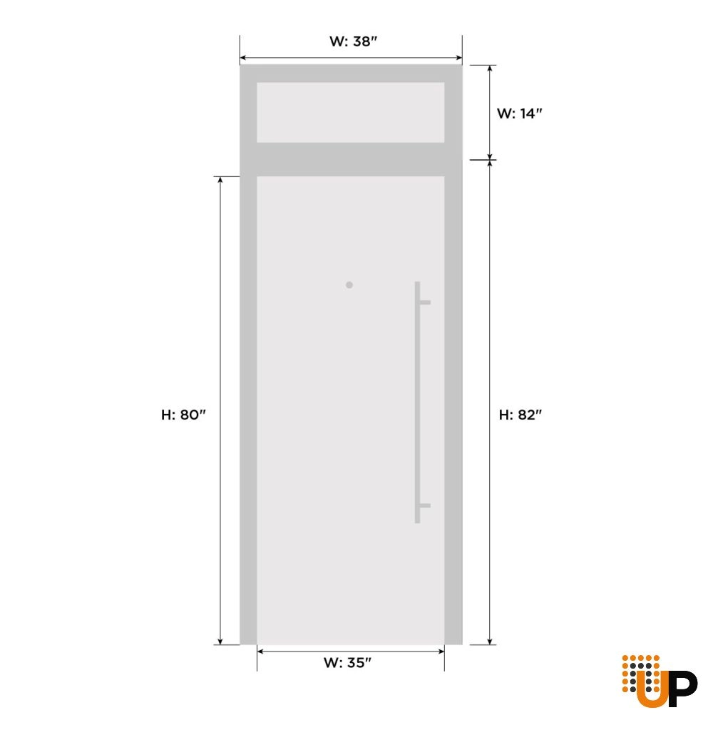 Single swing metal-plastic modern exterior door with tempered | Manux 8555 Gray Ash | 36 x 94 photo#6