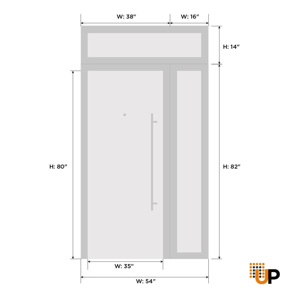 Single swing vinyl modern exterior door with tempered glass | Manux 8088 Black | 52 x 94 photo#10