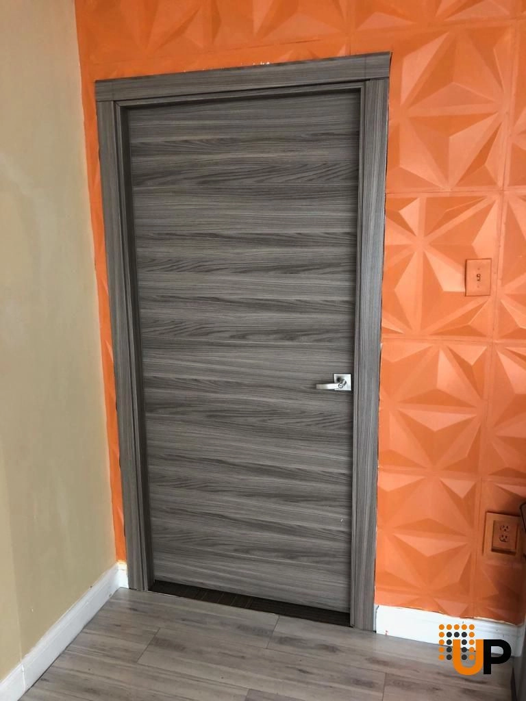 Single solid wood with honeycomb modern interior swing door | Planum 0010 Ginger Ash | 18 x 80 photo#2