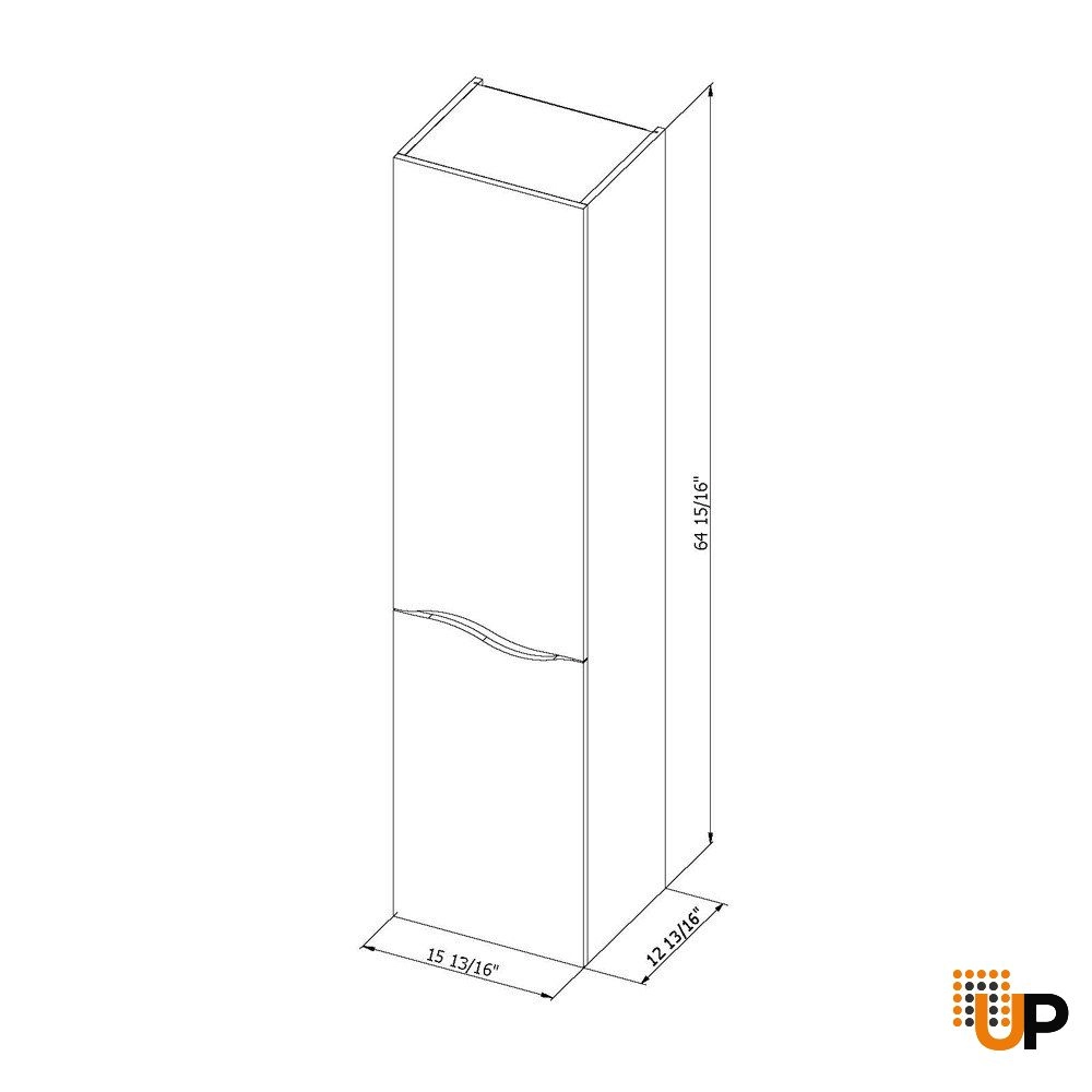Side Vanity Cabinet Wave Collection Teak Natural 16" photo#4