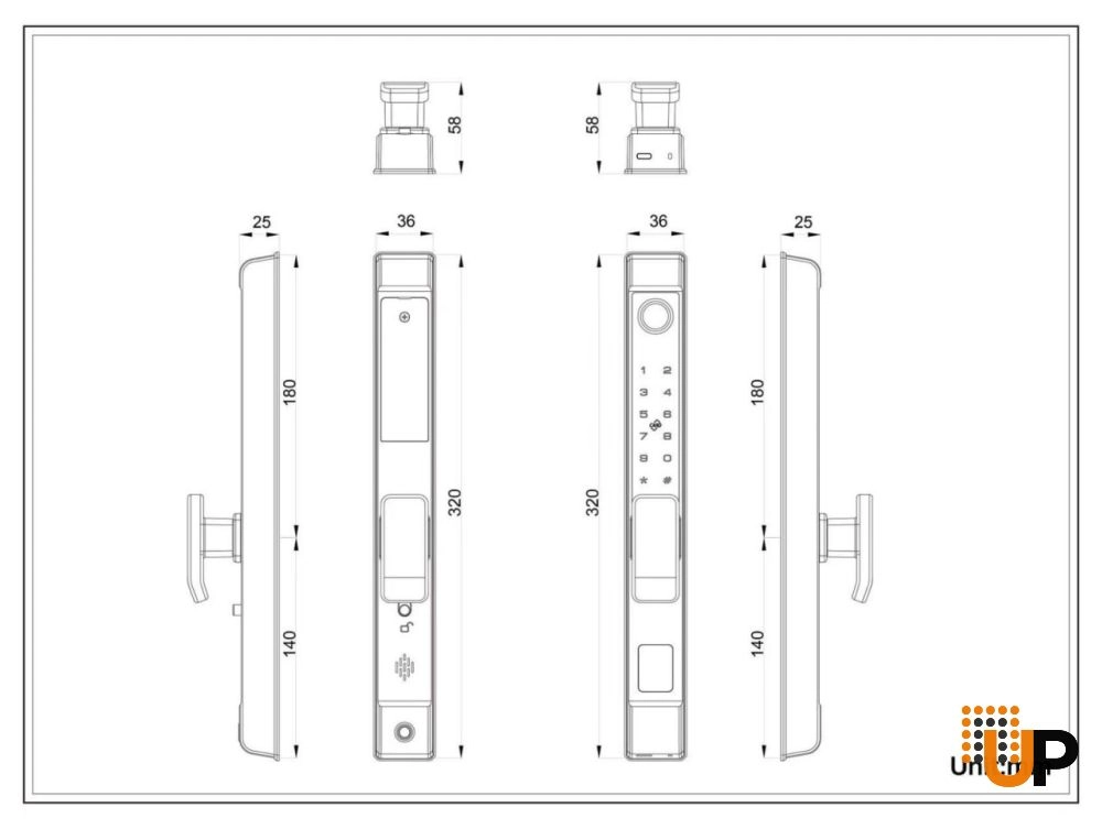 Smart FingerPrint Handle and Lock for 6777 Door photo#3