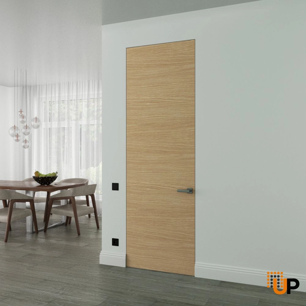 Single solid wood with honeycomb swing modern interior frameless doors | Planum 0010 Natural Veneer | 18 x 80 photo#2