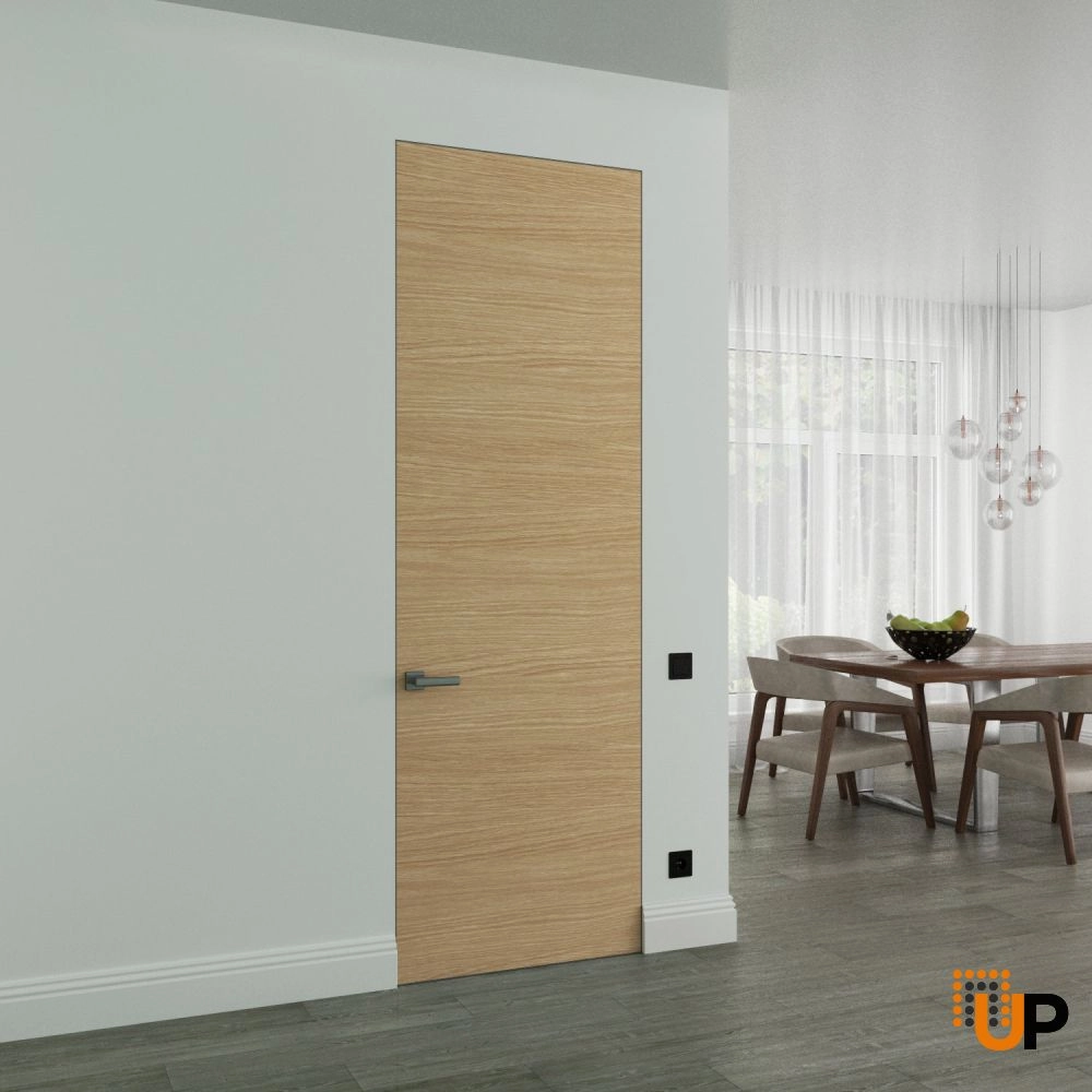 Single solid wood with honeycomb swing modern interior frameless doors | Planum 0010 Natural Veneer | 18 x 80 photo#2