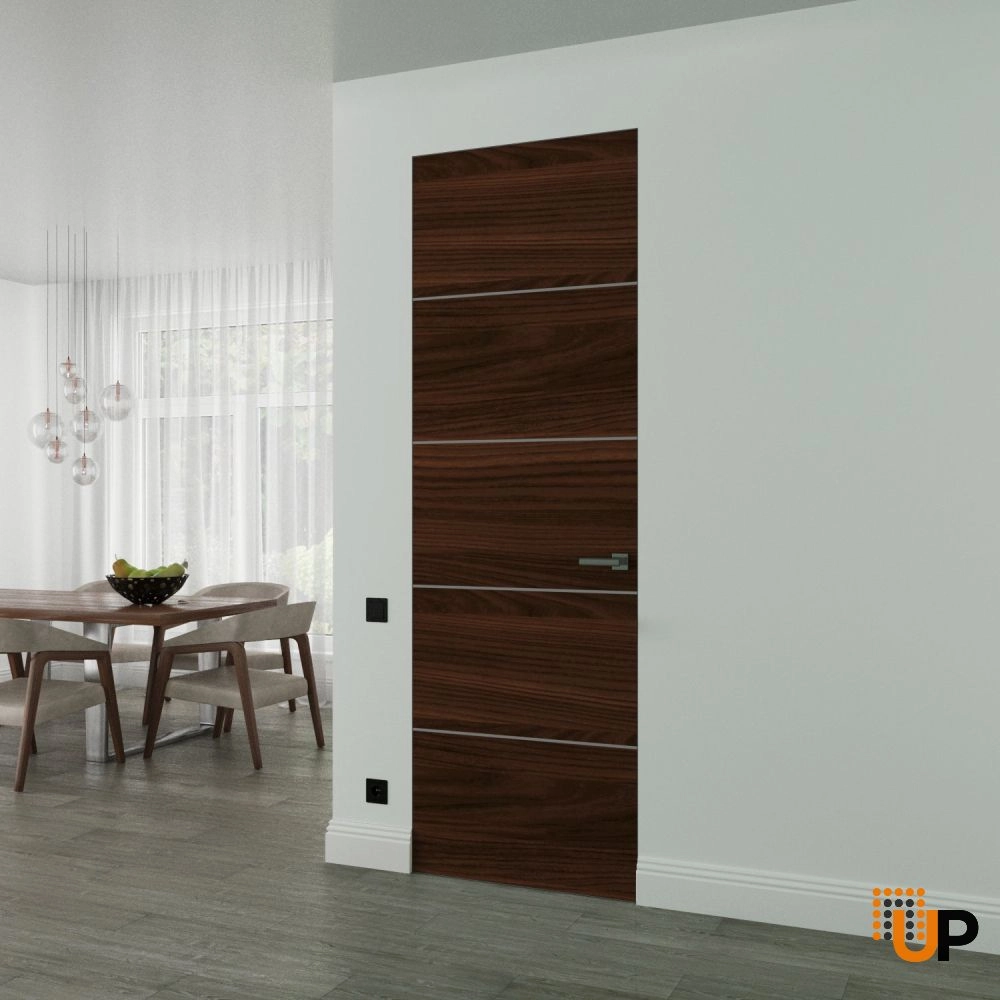 Single solid wood with honeycomb swing modern interior frameless doors | Planum 0020 Chocolate Ash | 18 x 80 photo#2