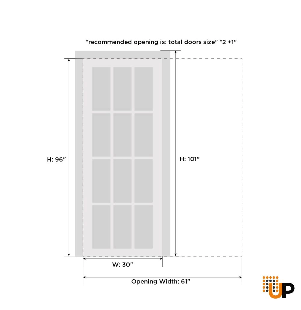 Single solid core sliding interior pocket door with frosted glass | Planum 0040 Grey Oak | 30 x 96 photo#5