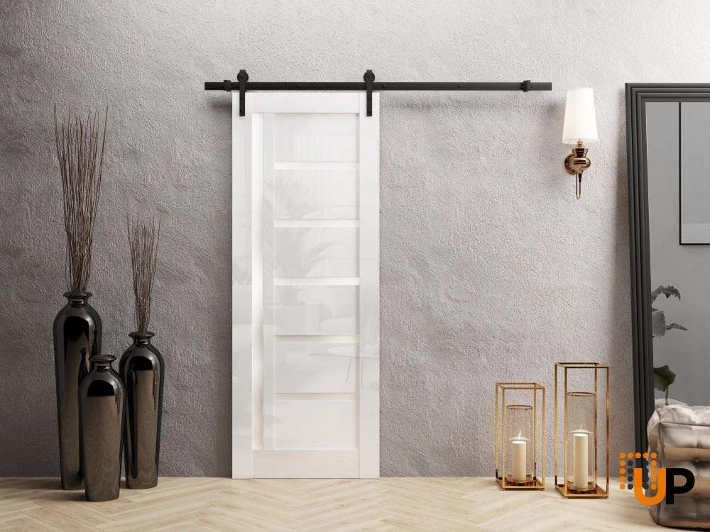 Single solid wood with honeycomb interior door slab | Quadro 4088 Gloss White | 18 x 80 photo#3