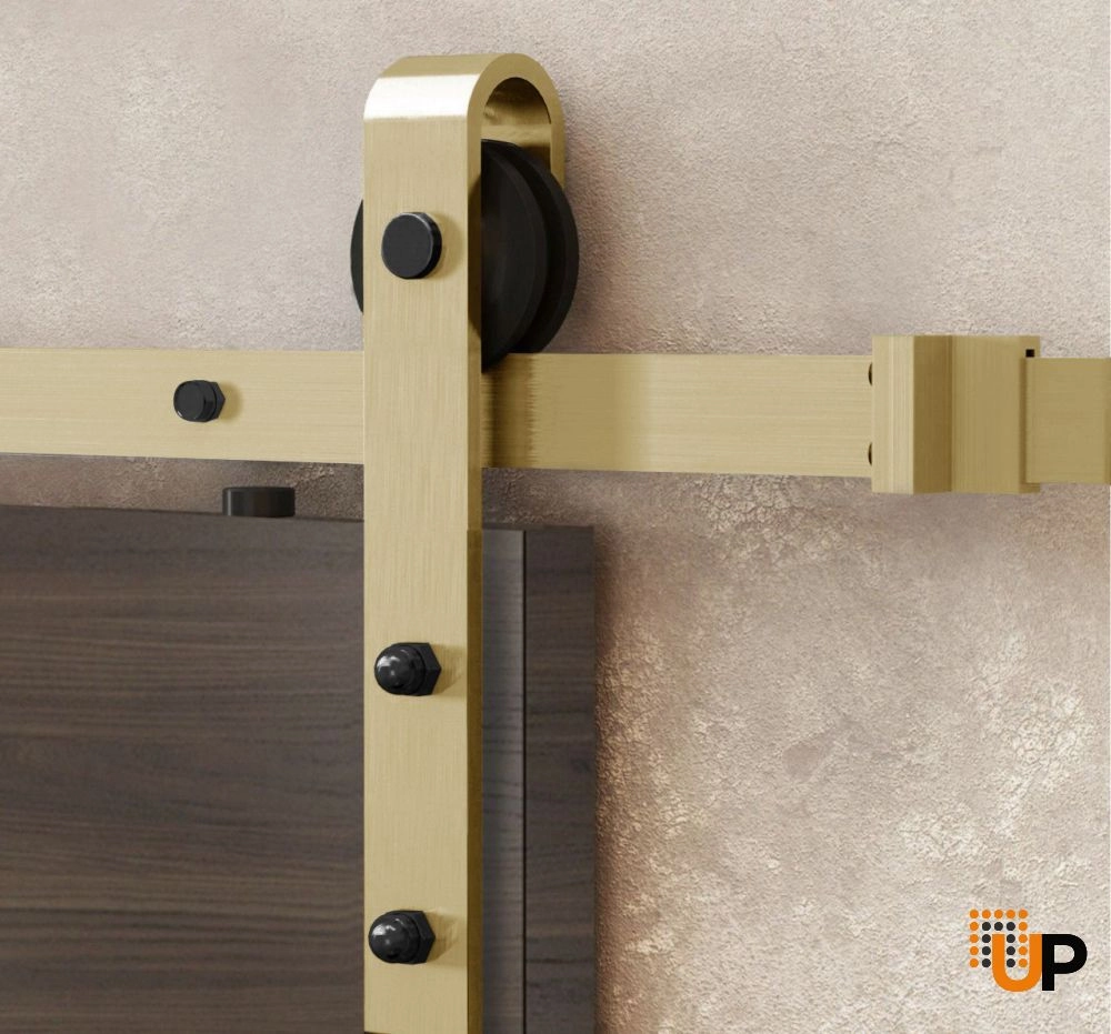 Barn Sliding Hardware Kit Track Rail Set-6.6FT Bypass Barn-Gold photo#2