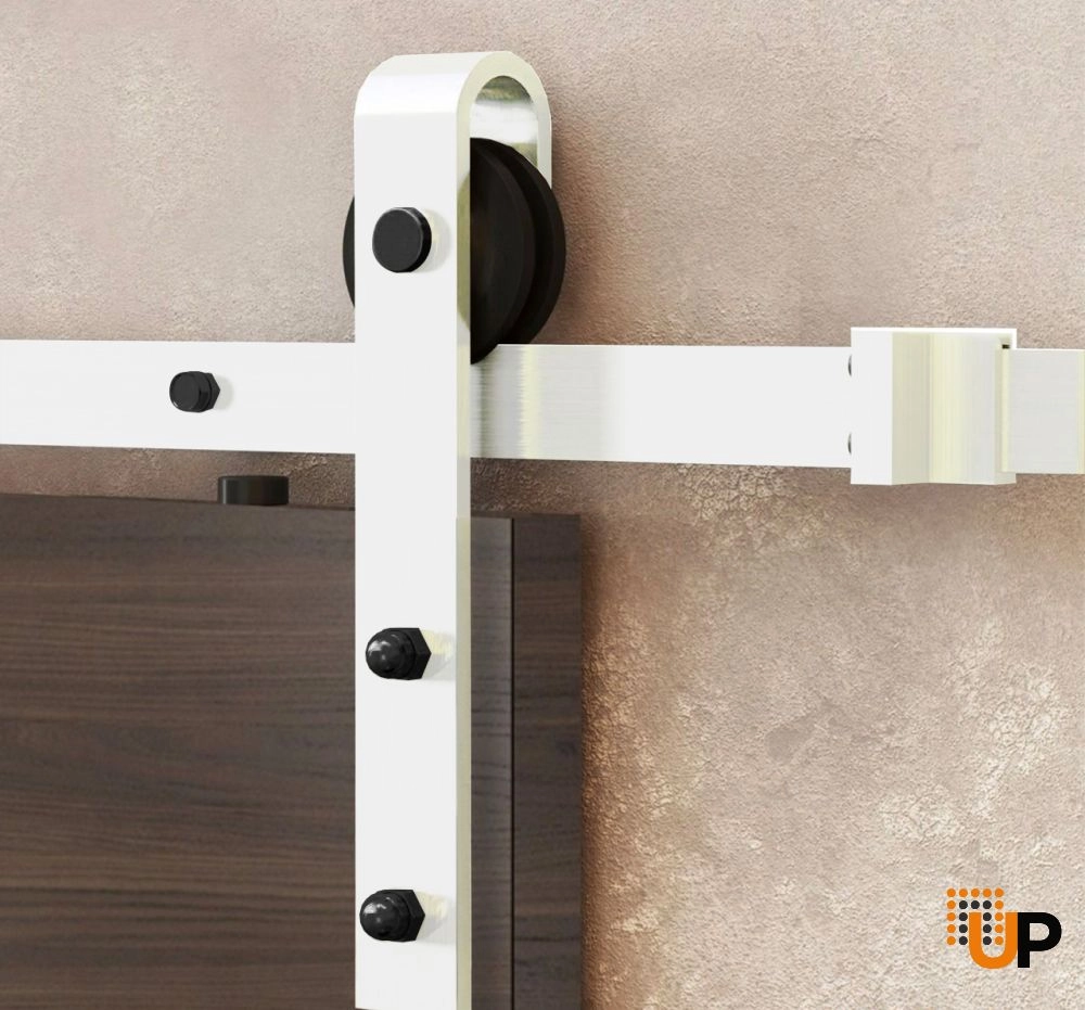 Barn Sliding Hardware Kit Track Rail Set-6.6FT Bypass Barn-White photo#2