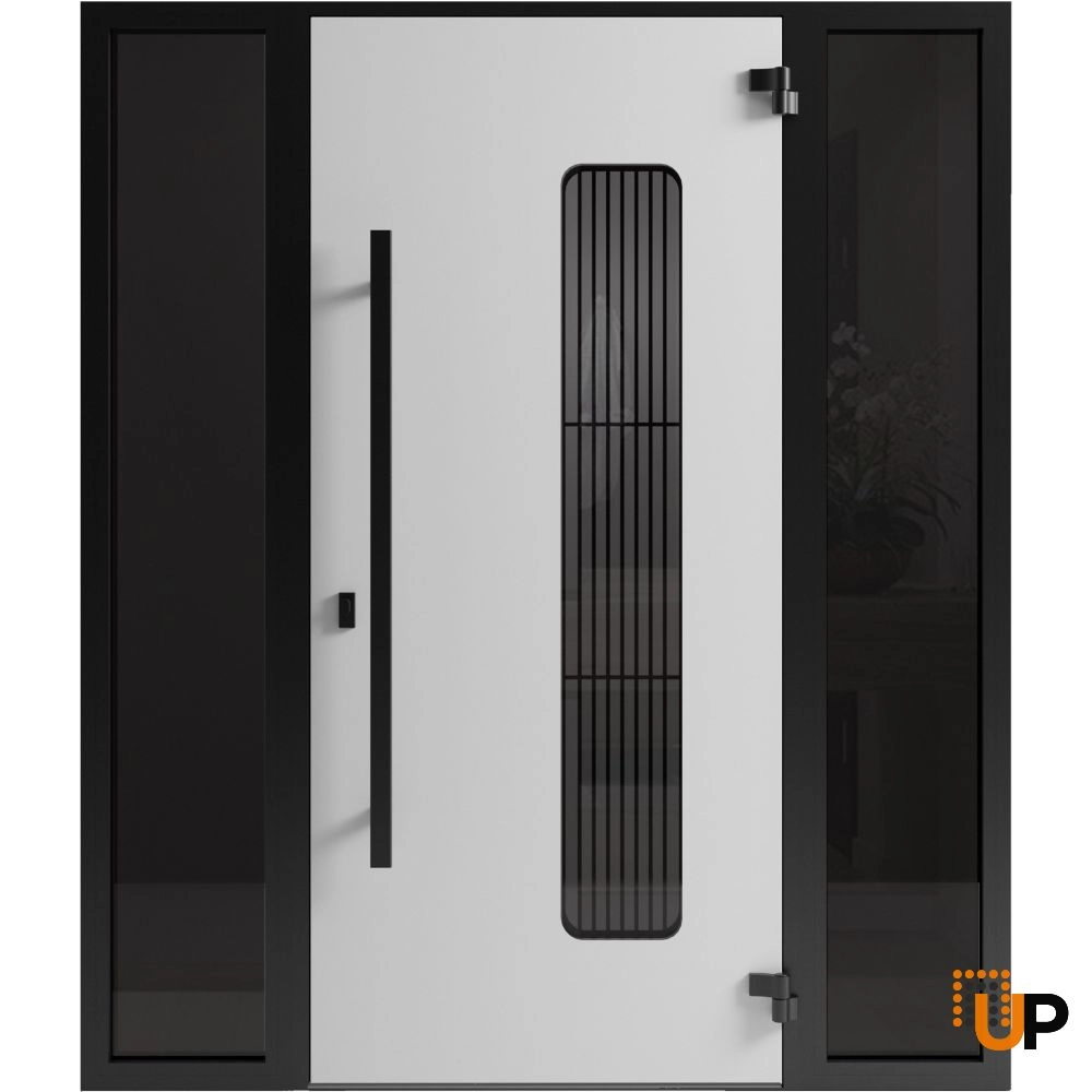 Single swing metal-aluminum modern exterior door with triplex glass | Ronex 0511 Bronze Oak | 60 x 80 (12+36+12 x 80) photo#2