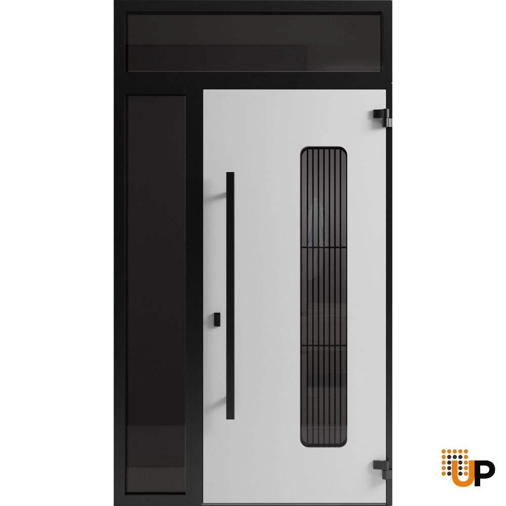 Single swing metal-aluminum modern exterior door with triplex glass | Ronex 0511 Bronze Oak | 48 x 92 (36+12 x 80+12) photo#2