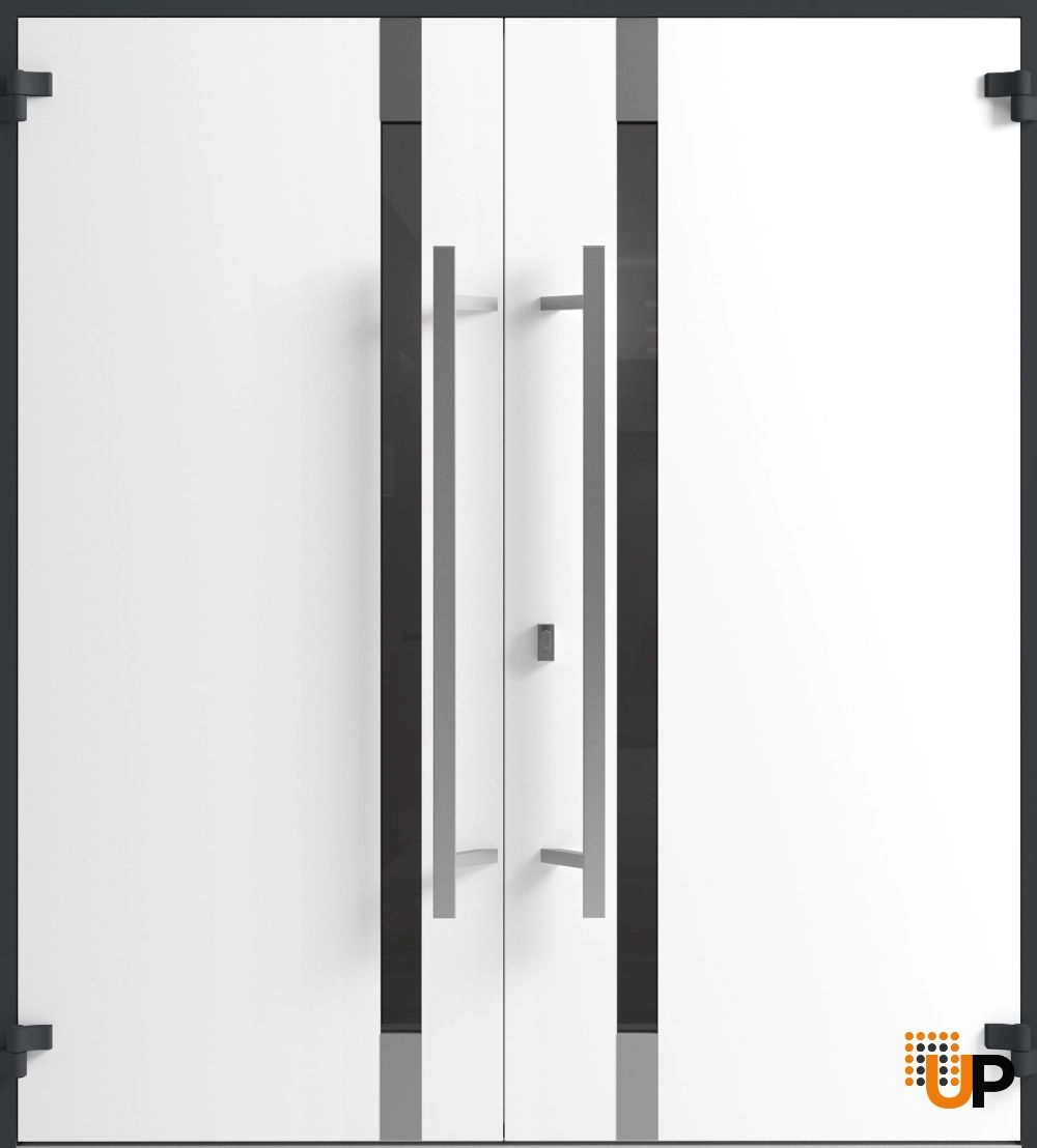 Ronex 1011 exterior aluminum double door 72x96 grey steel Photo #2