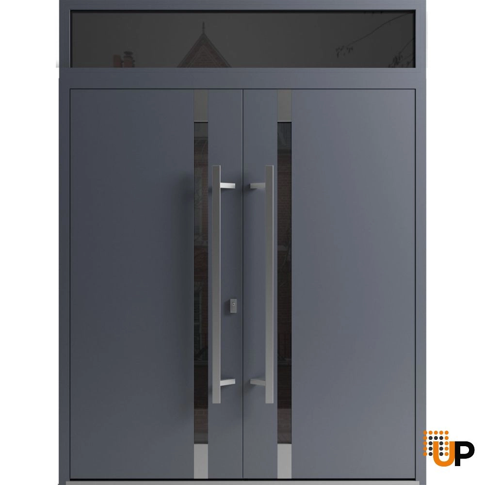 Ronex 1011 exterior aluminum double door 72x108 (72x96+12) grey steel Photo #1