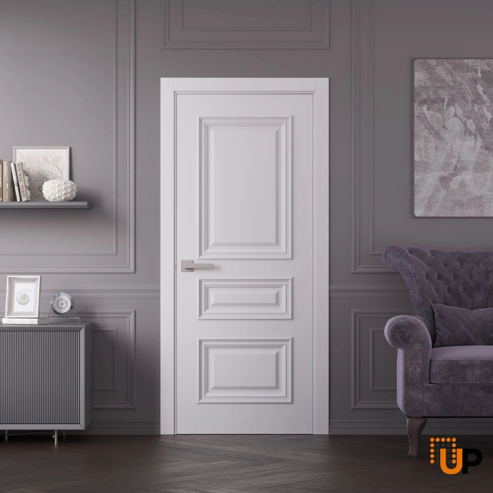Single solid wood with honeycomb interior swing door | Royal 9833 White | 18 x 80 photo#2