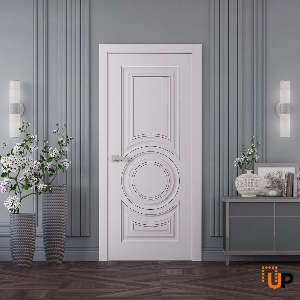 Single solid wood with honeycomb interior swing door | Royal 9855 White | 18 x 80 photo#2