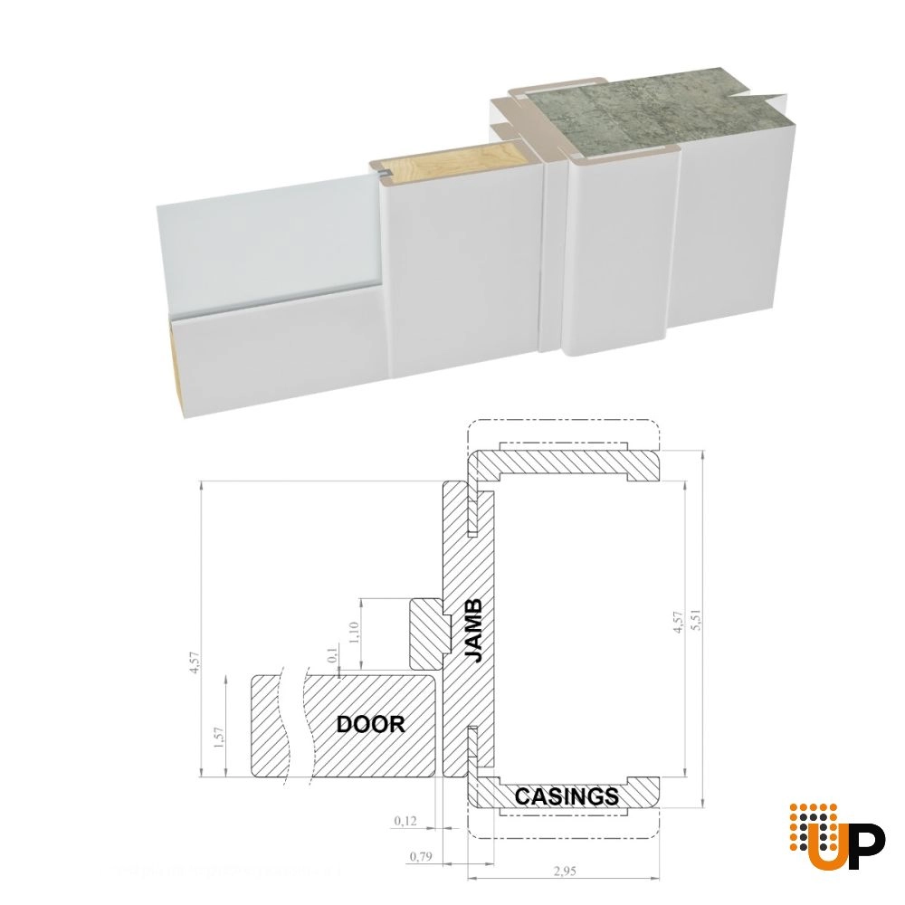 Single solid core luxury interior swing door with clear glass | Lucia 2566 White | 18 x 80 photo#4