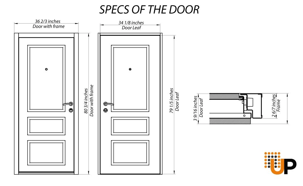 swing exterior door with triplex | Ballucio 1709 Black | 36 x 80 photo#5