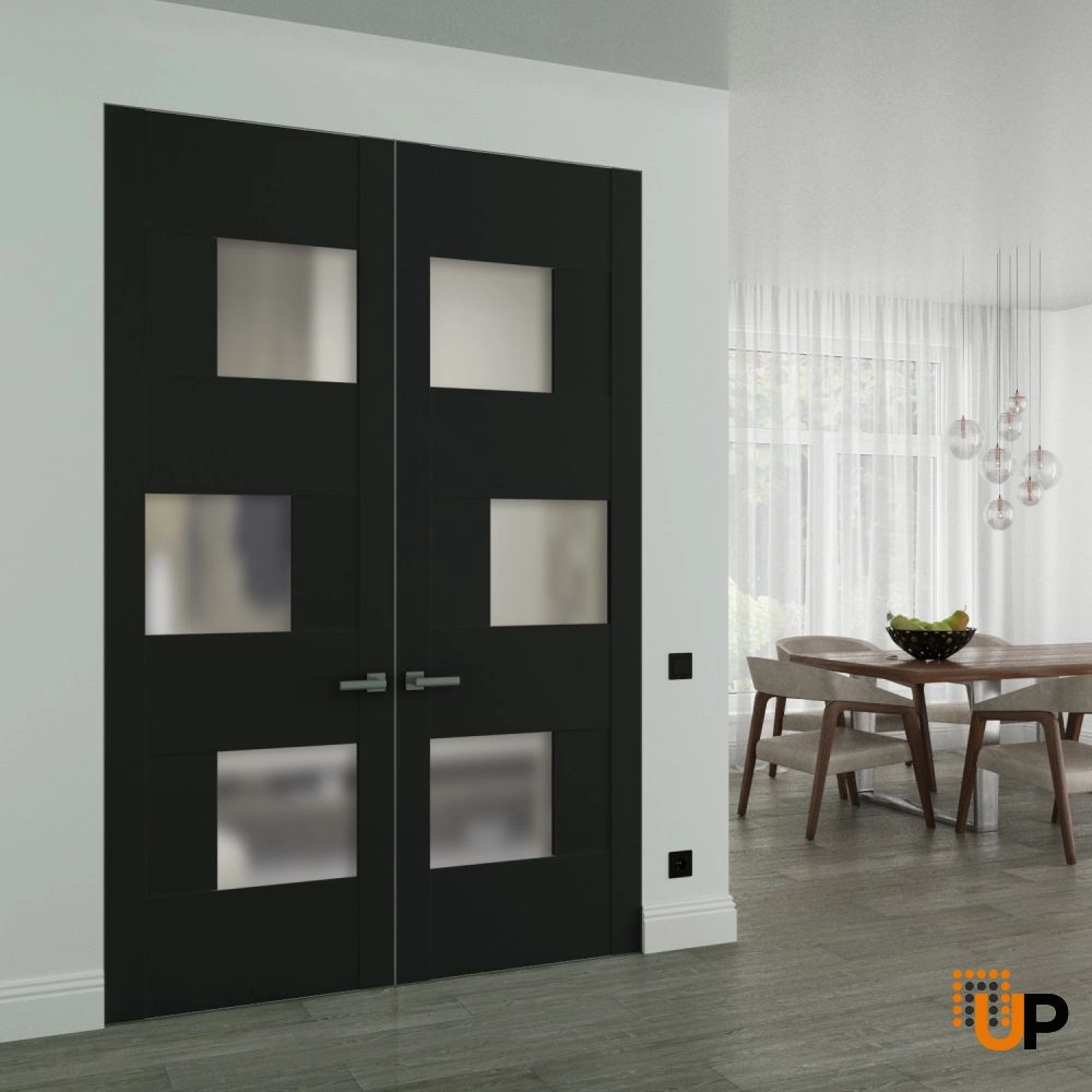 Sete 6933 interior frameless double doors 36x80 (2* 18x80) black Photo #2