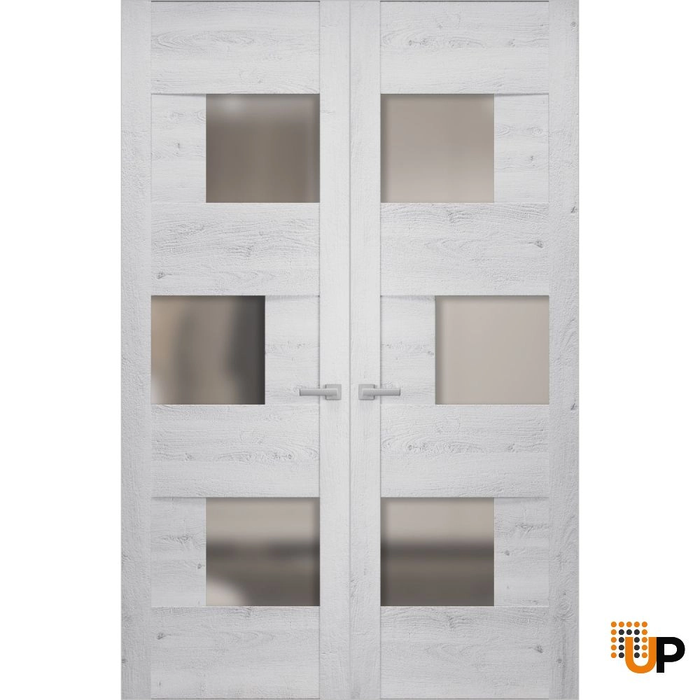 Sete 6933 interior frameless double doors 36x80 (2* 18x80) white Photo #1