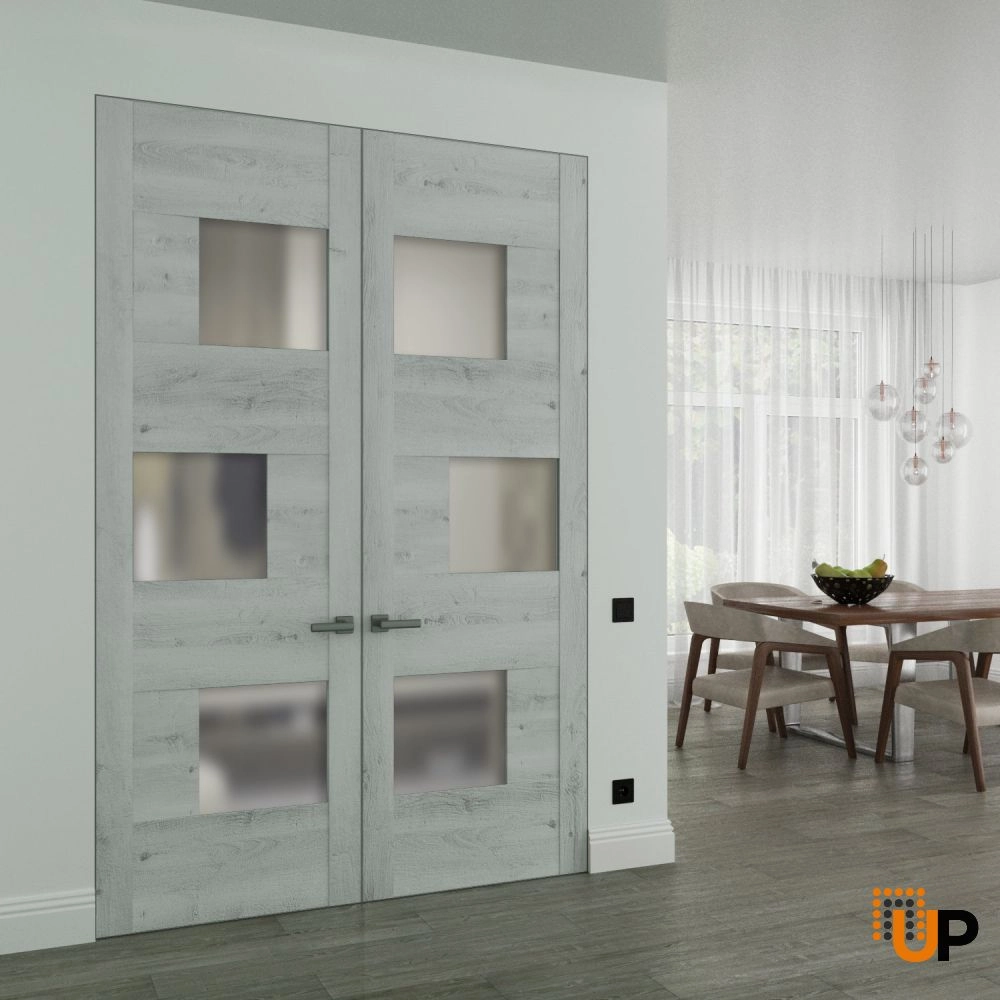 Sete 6933 interior frameless double doors 36x80 (2* 18x80) white Photo #2