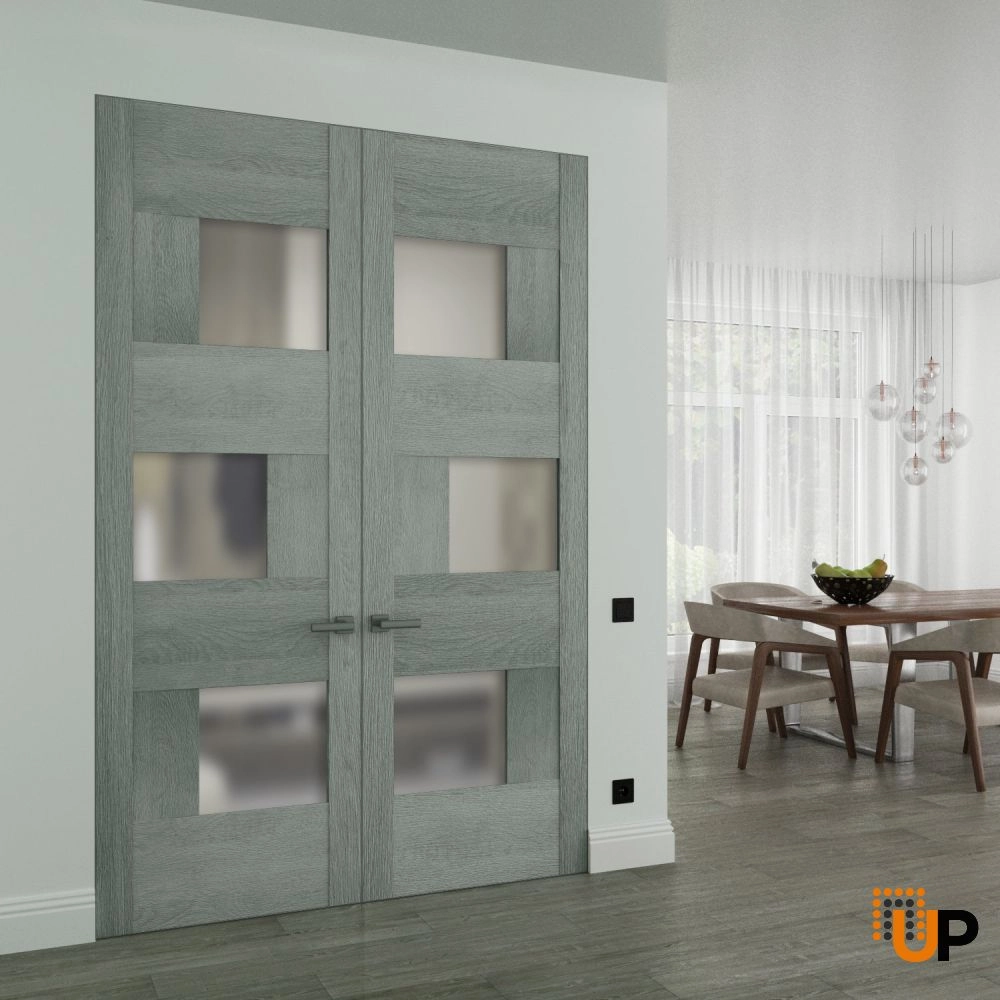 Sete 6933 interior frameless double doors 36x80 (2* 18x80) grey Photo #2
