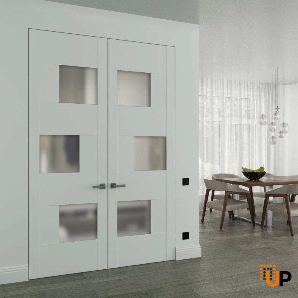Sete 6933 interior frameless double doors 36x80 (2* 18x80) white Photo #2
