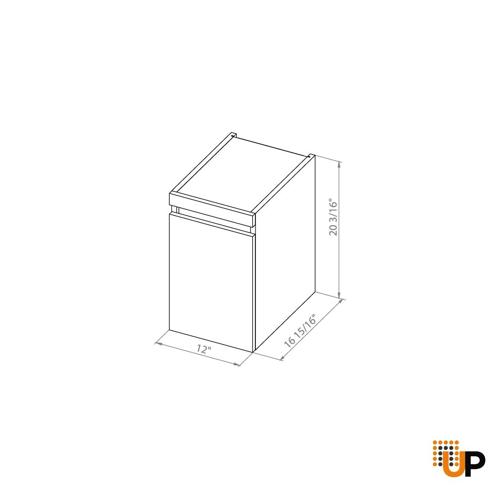 Side Vanity Cabinet NIAGARA Collection Gray Matt Color 12" photo#7