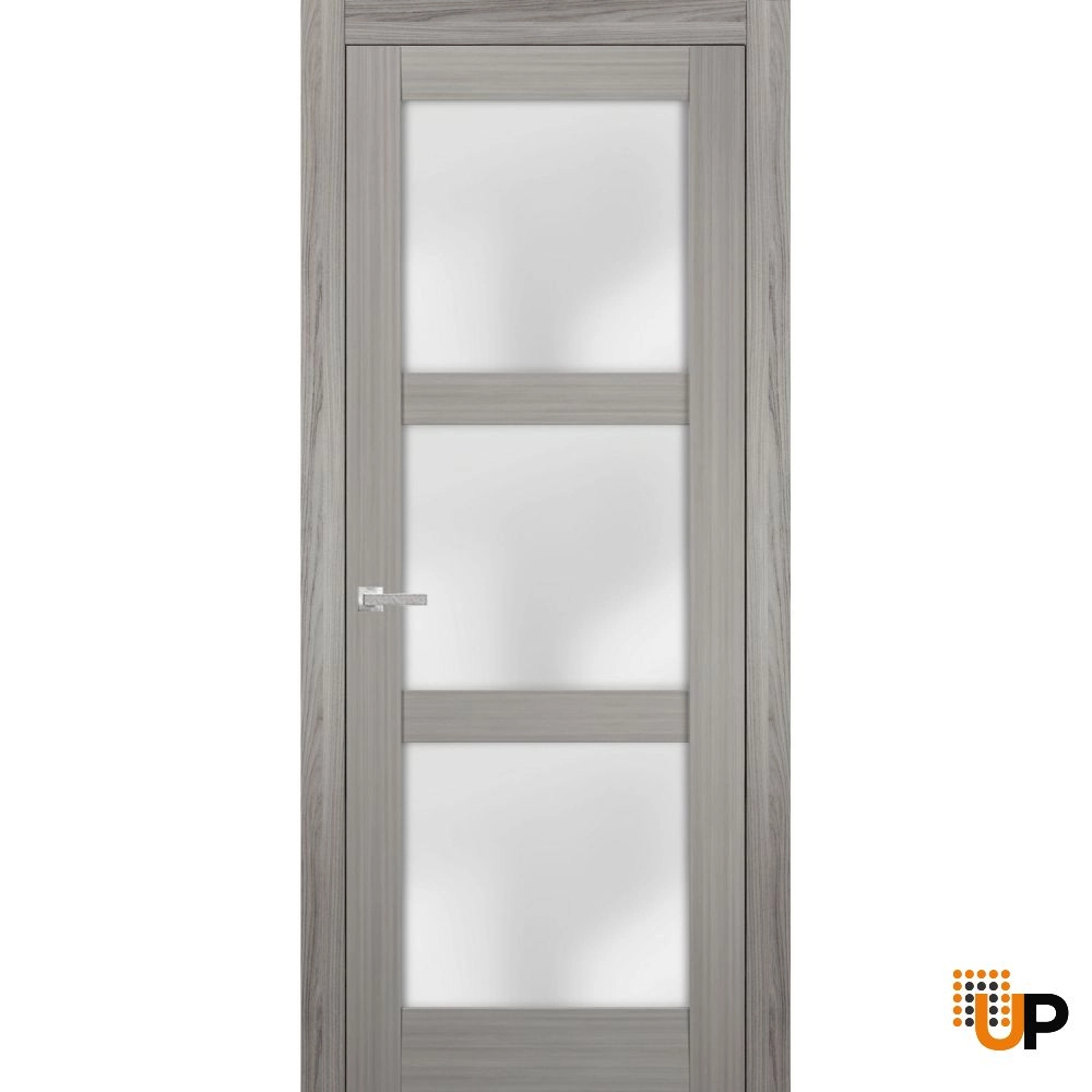 Single solid core luxury interior swing door with frosted glass | Lucia 2552 Ginger Ash | 18 x 80 photo#1