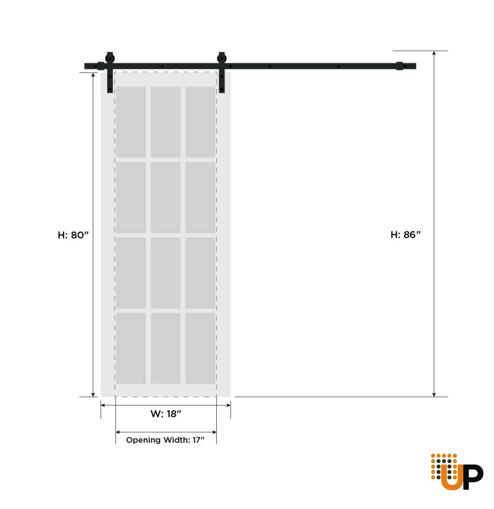 Single solid core sliding interior barn door | Mela 7001 Painted Creamy | 18 x 80 photo#6