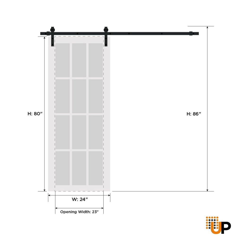 Luxury mdf interior barn door | Mela 7444 White | 24 x 80 photo#6